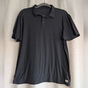 Vuori Strato Tech Polo Shirt Charcoal Heather Performance Athleisure Stretch